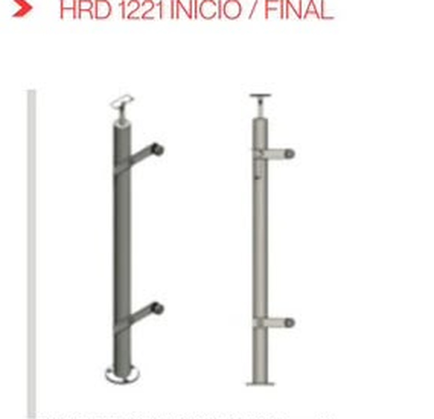 Poste con 2 brazos de solera HRD 1221 INICIO / FINAL — plano CAD