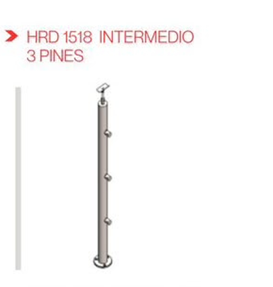 Poste intermedio con 3 pines HRD 1518 INTERMEDIO 3 PINES — plano CAD