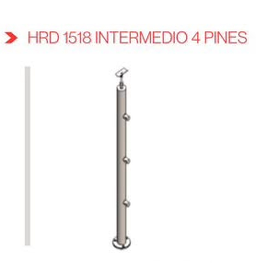 Poste intermedio con 4 pines HRD 1518 INTERMEDIO 4 PINES — plano CAD