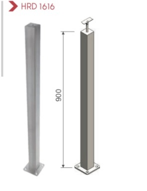 Poste Rectangular HRD 1616 — plano CAD
