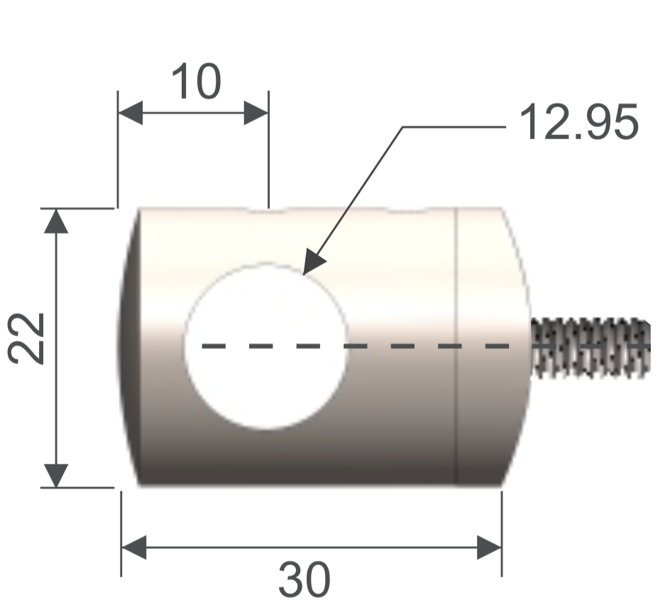 Conector intermedio para tubo 2" HRD 1404 — vista técnica