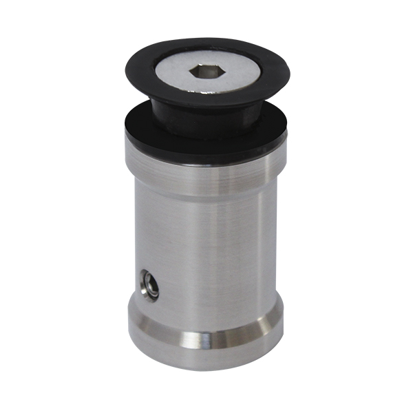 Conector Avellanado 32 x 46mm. para vidrio-muro. HRD 1309 — vista técnica